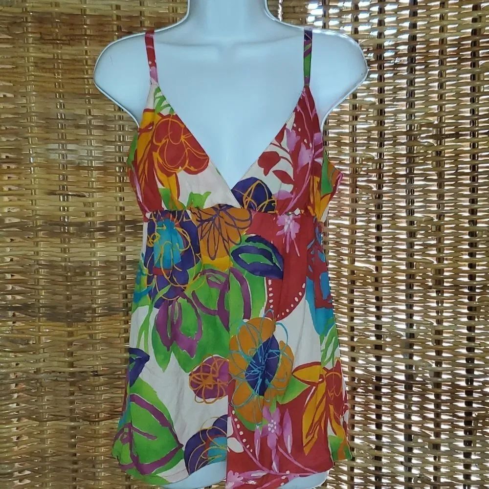 Vintage Jams World Razz Floral Top M Hawaii